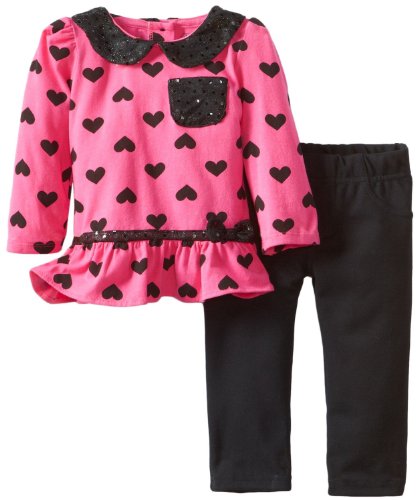 Young Hearts Baby Girls' 2 Piece Pocket Shirt And Pant