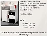 Bad Waschbeckenunterschrank Front Schwarz-Weiss - Korpus Weiss