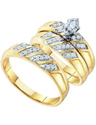 0.25CTW CENTER MARQUES DIAMOND TRIO SET