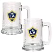 Los Angeles Galaxy MLS 2pc 15oz Glass Tankard Set - Primary Team Logo by Great American Products