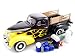 1937 Studebaker Pickup With Accessories 1/24 Diecast Black With Yellow Flames