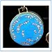 1x Crystal Rhinestone Blue Rose w/ Mirror Keychain/Necklace/Purse Fashion Decoration