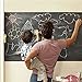 ERolldeeP Premium Extra Large Chalkboard Decal Wall Sticker Black Color With 5 Colored Chalk- Blackboard Contact Paper Vinyl Measures 18 Inches by 6 Feet