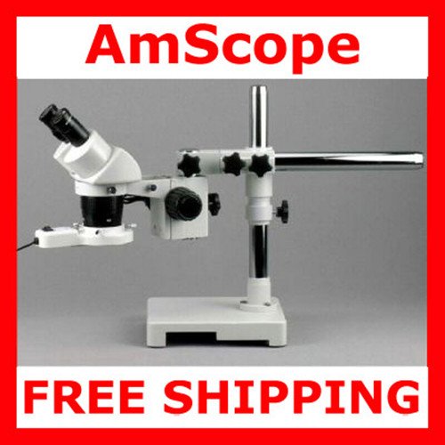 Binocular 10x-30x Stereo Microscope Boom + Ring Light
