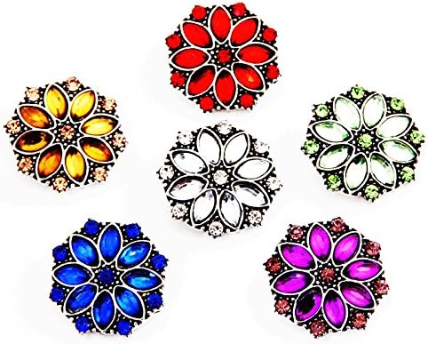 Simple Ever 18mm Rhinestones Snaps interchangeable snaps for Noosa Chunk necklaces, rings,Jewerly &amp; bracelet Pack of 6