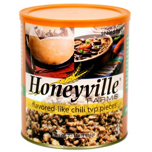 Chili Flavored Textured Vegetable Protein TVP - 2.5 Pound Can