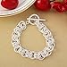 Harvest Fashion Jewelry 925 Sterling Silver Plated Circle Rings Bangle Bracelet