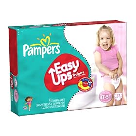 Pampers Easy Ups for Girls Mega Pack, Size 4T-5T, 33 Count (Packaging May Vary)Pampers Easy Ups Training Pants for Girls