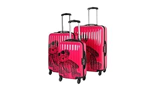 Lulu Castagnette Set de 3 trolleys rígidos (Fucsia)