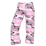 Pink Camouflage Cammo Novelty Print Jersey cotton low rise flared capri pants, 5 adult sizes