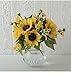 Meiliy 1 Bouquet Artificial Silk Sunflower 7-stems Flowers For Home Decoration Wedding Decor, Bride Holding Flowers Floral Decors
