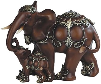 Home Decoration Collectible Elephant Figurine Polyresin Statue (10 inch, 88102)