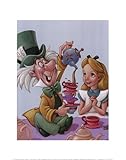Alice and The Mad Hatter - Celebration in Wonderland MUSEUM WRAP CANVAS Print With Added Heavy BRUSHSTROKES Walt Disney 11x14 Alice and The Mad Hatter - Celebration in Wonderland MUSEUM WRAP CANVAS Print With Added Heavy BRUSHSTROKES Walt Disney 11x14