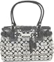 Coach Hamptons Large Signature Carryall Handbag - 13068 (Black & White)