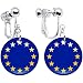 European Union Flag Clip on Earrings