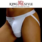 King Style網ポケット付 壮快パンツ ブリーフ(上向き) (ホワイト Mサイズ)N-A10-W-M