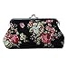 Purse,Mikey Store Women Lady Retro Vintage Flower Small Wallet Hasp Clutch Bag (Black)