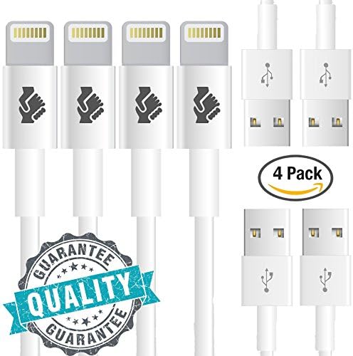 [Apple MFi Certified] Lightning Cable iPhone 6 Cord Charging Connector (4 Pack) by Trusted Cables (3ft - 1m)  Compatible With iOS 8, Lifetime Guarantee