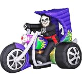 7 Ft. Long - Gemmy Halloween Airblown Inflatable - Skeleton on Trike
