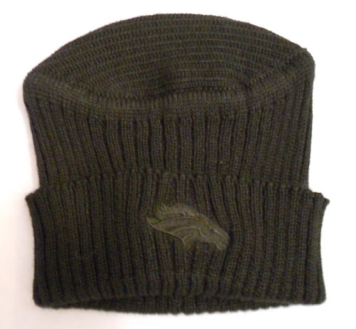 Denver Broncos Black Logo Winter Knit Cap (Ribbed & Cuffed)