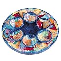 Jerusalem Seder Plate and Six Small Bowls By Yair Emanuel