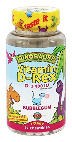 Kal - Dinosaurs Vitamin D-Rex D-3 Bubblegum 400 IU - 90 Chewables