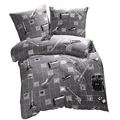 Gitarren Bettw�sche Linon 135x200 cm / 80x80 cm