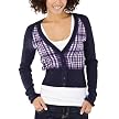 Mossimo Supply Co. Juniors Plaid Cardigan - Navy