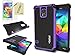 Galaxy S5 Case, Cover - Double Armor Two Layer Hybrid With Soft Silicone Rubber Inside And Detachable Hard Polycarbonate (PC) Plastic Outside Shell, Shockproof, Heavy Duty, Low Profile, Attractive Appearance, by GidCell - [Includes: 1 Case, 1 Screen Protector, 1 Stylus Pen, 1 Cleaning Cloth] - [Purple]