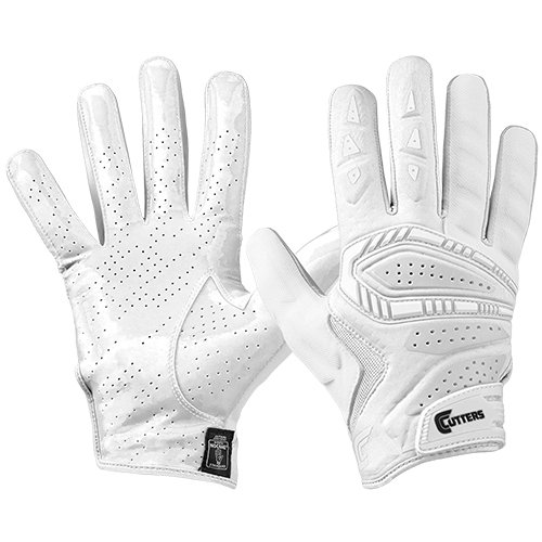 Cutters Gamer All Purpose Gloves, White/White, Adult X-Large