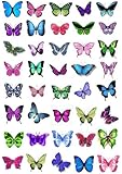 Cakeshop 40 x Mixed Colour Butterflies Edible Cake Toppers