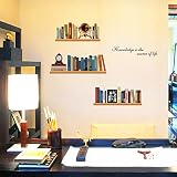 Elegant Study Imitation Bookshelves Books Clock Vinyl Wall Decal PVC Home Sticker House Paper Decoration Wallpaper Living Room Bedroom Kitchen Art Picture DIY Murals Kids Nursery Baby Decor