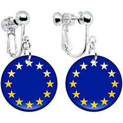 European Union Flag Clip on Earrings