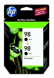 HP 98 Black Ink Cartridge in Retail Packaging, Twin Pack (C9514FN#140)