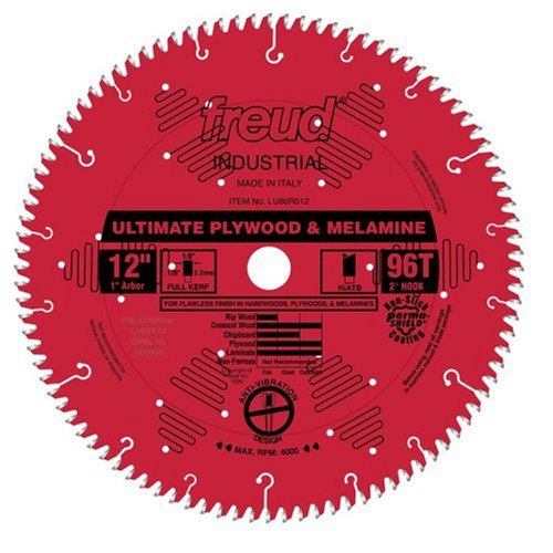 Freud LU80R012 Ultimate Plywood & Melamine Saw Blade 12 inch x 96t Hi-ATB 1 inch arbor Perma-Shield Coated Freud LU80R012 Ultimate Plywood & Melamine Saw Blade 12 inch x 96t Hi-ATB 1 inch arbor Perma-Shield Coated