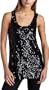ABS by Allen Schwartz Women's Sequin Tank Top, Black, Small