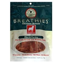 Dogswell Breathies Chicken Dog Treats with Mint and Parsley, 6-Ounce Pouches (Pack of 6)