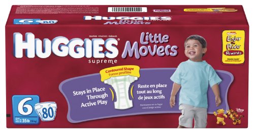 Huggies Supreme Little Movers Diapers, Step 6 Giant Pack, 80-Count.