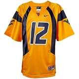Nike West Virginia Mountaineers #12 Youth Replica Football Jersey - Old Gold (Medium)
