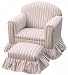 Angel Song Heaven Sent Pink &amp; Green Candy Stripe Classic Girl's Ottoman