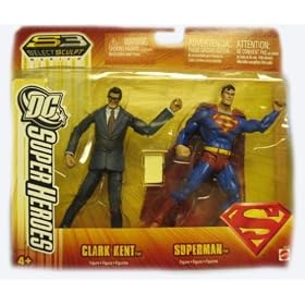 SUPERMAN DC SUPERHEROESW " CLARK KENT & SUPERMAN " TWO PACK SELECT SCULPT SERIES (TARGET)
