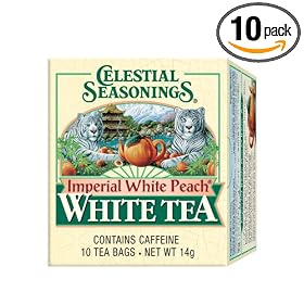 Celestial Seasonings Imperial White Peach White Tea, 10-Count, 0.5-Ounce Boxes (Pack of 10)