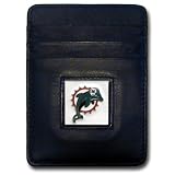 NFL Miami Dolphins Executive Leather Money Clip Cardholder