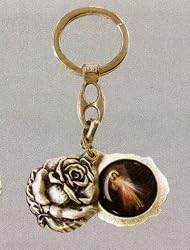 Divine Mercy Key Chain with Rose - MADE IN ITALY