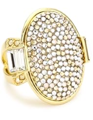 Judith Leiber Jewelry Pave Crystal and Champagne and Crystal Multi Baguette Ring, Size 7