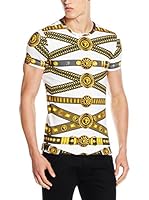 Versace Camiseta Manga Corta (Blanco / Dorado)