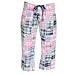 Madras Colorful Patchwork Check cotton low rise flared capri pants, 5 adult sizes