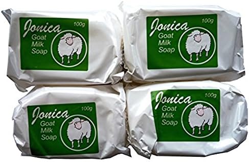 Jonica Goat Milk Soap Bath Shower Bar Soap Natural Body Cleansers (4 Pack - 100g./Bar)
