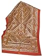 Decorative Red Sofa Throw Golden Mirror Indian Wall Hanging Bedspread Throw 60x36