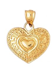 Dazzlers Solid 14k Gold Heart Charm Pendant Available in three colors from jewelsberry (weights: 3.4 grams only)